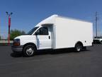 2021 Chevrolet Express 3500 14' Box Truck with Side Door and Cargo Shelving -