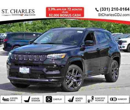 2024 Jeep Compass Limited is a Black 2024 Jeep Compass Limited SUV in Saint Charles IL