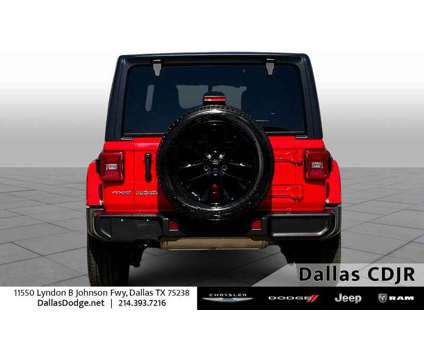 2021UsedJeepUsedWrangler 4xe is a Red 2021 Jeep Wrangler Car for Sale in Dallas TX
