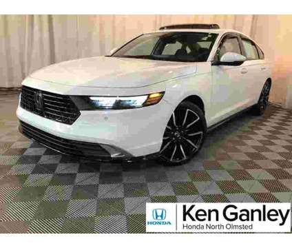 2023 Honda Accord Hybrid Touring is a Silver, White 2023 Honda Accord Hybrid Touring Hybrid in North Olmsted OH