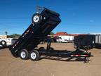 7x14 Low Pro Dump, GVWR 16,000 lbs, Bobcat Trailer, Excavator Hauler