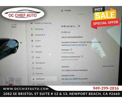2022 Tesla Model 3 for sale is a Black 2022 Tesla Model 3 Car for Sale in Newport Beach CA