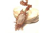 Copper Wire Wrapped Moonstone Owl Pendant