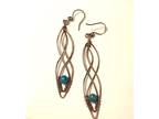 Copper Celtic Knot Earrings with Blue Apatite Bead