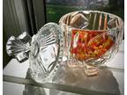 Vintage Clear Glass Candy Jar -