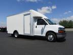 2021 Chevrolet Express 3500 14' Box Truck with Side Door and Cargo Shelving -