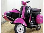 1966 Black and Pink Vespa 150 Scooter with Sidecar