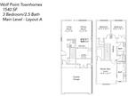 Wolf Point Townhomes - Three Bedroom - Layout A