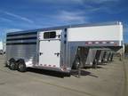 2025 4 Star GN 18' 2 Box Stall Trailer - Rear and Side Ramps! Stock