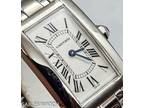 Cartier Tank Americaine 1713 White Gold Quartz Ladies Watch w/ Box