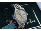 Rolex Date 15053 Champagne Stick Dial Two-Tone Jubilee Band 34mm Circa 1987