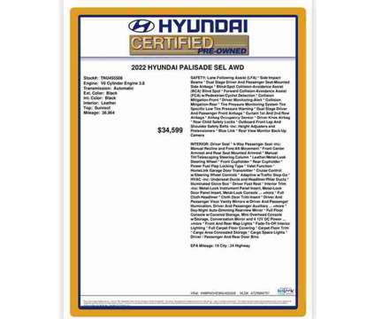 2022 Hyundai Palisade SEL is a Black 2022 SUV in Fort Lauderdale FL