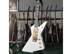 Custom Destroyer Electric Guitar White Tremolo Bridge Bone Nut H-H-H Pickups