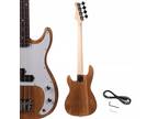 New 4 String Stylish Burly Wood Basswood Right Handed Electric Bass Guitar