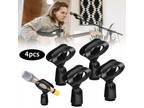 4Pcs Adjustable Universal Microphone Mount Clip Clamp Holder for All Mic Stand
