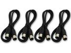 4, MIDI Cable 3 ft Male to Male 5 Pin DIN Plugs RoHS 4 Pack Lot Black 3 Feet New