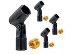 4PCS Black Universal Nut Adapter Microphone Clip Clamp Holder For All Mic