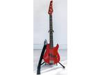 Vintage 1980's Red Gloss Electric Bass Guitar W/ Strap “The Shredder” 4