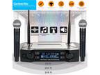 Wireless Professional Microphone System UHF Cordless Dual 2 Channel Handheld Mic