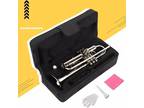 New Silver Student School Band Bb Trumpet W/ Casa Xmas Gift for Beginner