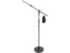 Gravity Stands Microphone Stand Round Base 2-Point Adjustment Telescoping Boom