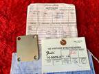 1989 Fender USA 62 Reissue Stratocaster Neckplate Hang Tag Receipt Case Candy