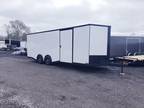 2024 Covered Wagon 8.5x24 White BLACKOUT trailer spread axle auto hau