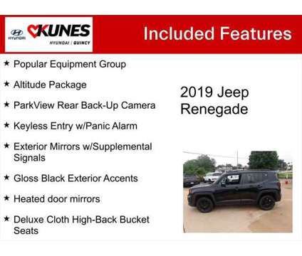 2019 Jeep Renegade Altitude 4x4 is a Black 2019 Jeep Renegade Altitude SUV in Quincy IL