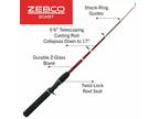 Zebco Z-Cast Casting Fishing Rod, Extendable 17-Inches to 5-Foot 6-Inch Red