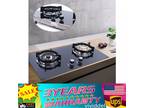 Gas Cooktop Stove Top Kitchen 2 Burners Tempered Glass LPG/NG Gas Stove Built-In