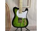 Dog's Head TL Electric Guitar Green Quilted Maple Top White Pickguard Gold Parts