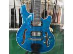 Factory Blue Languedoc Electric Guitar Quilted Maple Top HPL Fretboard HH Pickup