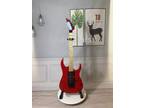 ST Electric Guitar Red Body HSH Pickups FR Bridge Black Part Maple Fretboard