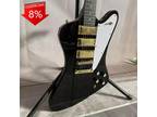 Custom Shop Black Firebird Electric Guitar Gold Parts White Pickguard 6Strings