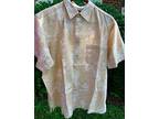 Mens Tan Linen SS XL Sports Shirt