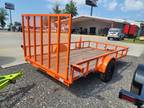 2024 Down 2 Earth 76x12ut Wood Deck utility orange mower trailer