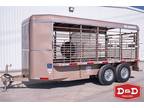 2024 Gooseneck 16 Steel Stock Trailer w/ Full Metal Top Stock