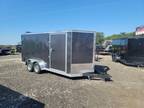 2024 Covered Wagon 7x16 7ft grey W/ Ramp Door Extended tongue