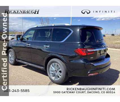 2024 Infiniti QX80 LUXE AWD is a Black 2024 Infiniti QX80 SUV in Dacono CO