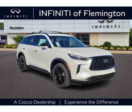 2025 Infiniti QX60 LUXE AWD is a White 2025 Infiniti QX60 Luxe SUV in Flemington NJ