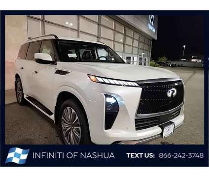 2025 Infiniti QX80 SENSORY AWD is a White 2025 Infiniti QX80 SUV in Nashua NH