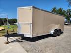 2024 Covered Wagon 7x18 TAV Tan enclosed trailer